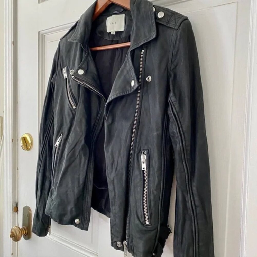 IRO Tajime Lamb Leather Suede Biker Jacket - Picture 4 of 14
